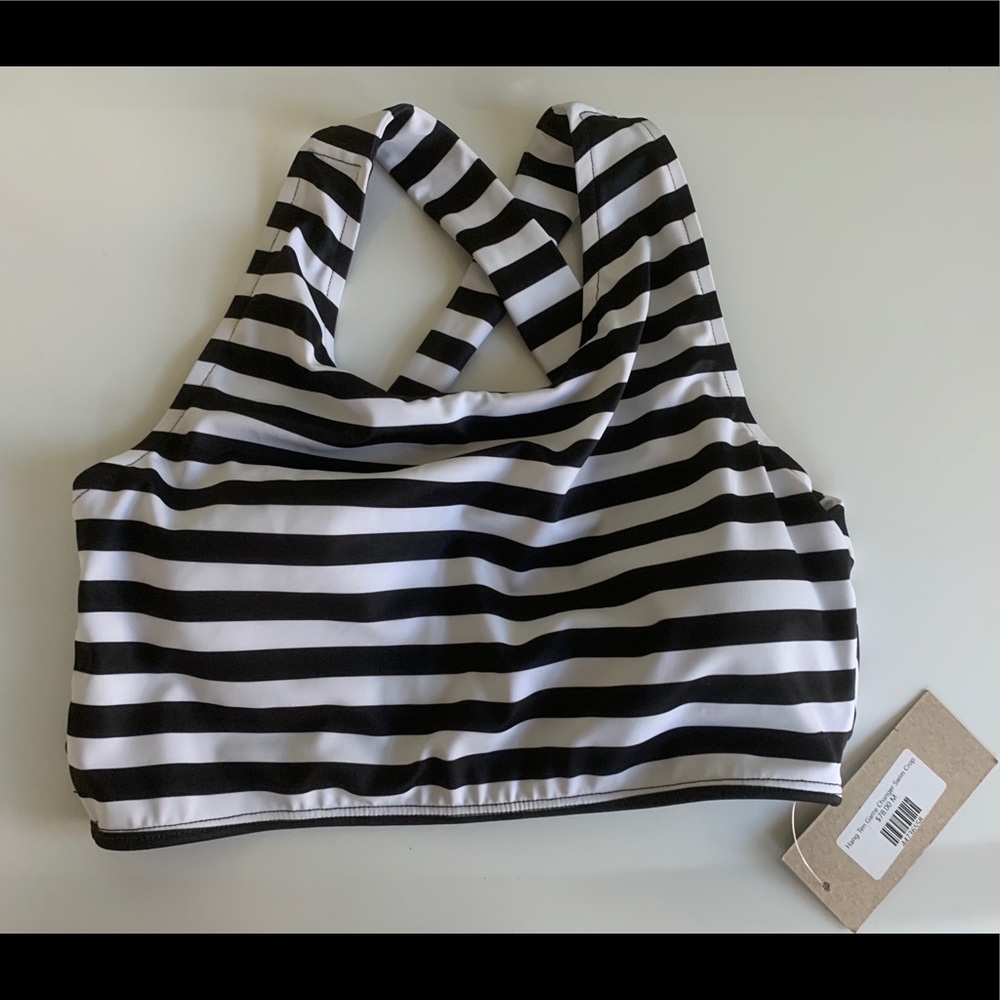 Albion Fit Hang Ten Game Changer Swim Crop